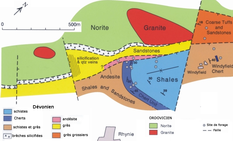 carte géologique Rhynie 