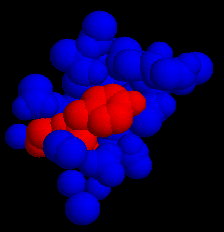 Substrat en rouge, enzyme en bleu