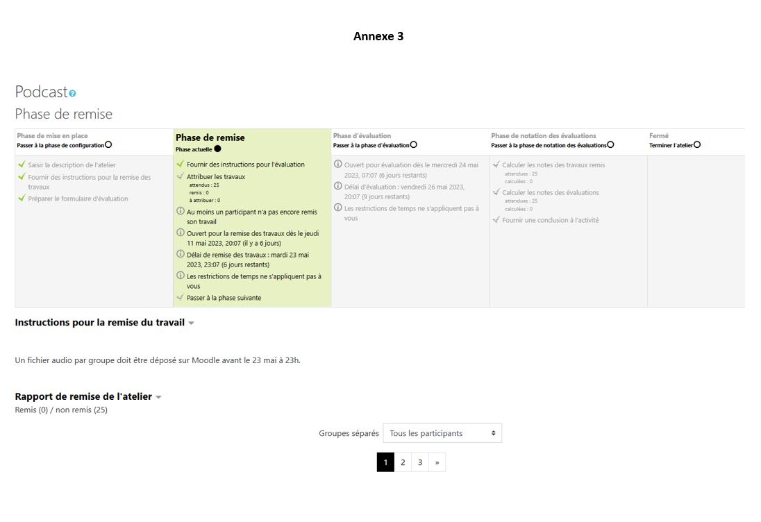 Annexe 3 Différentes phases outil Atelier Moodle 2022 2023
