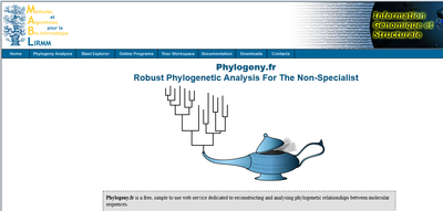 écran d'accueil du site phylogent.fr
