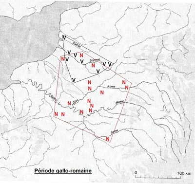 répartition des blés nus et vêtus dans la RP et le Nord à la période gallo-romaine