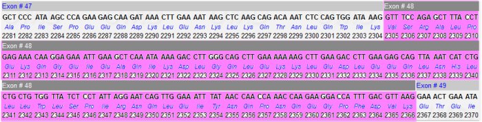 Délétion exon 48 Famille 4