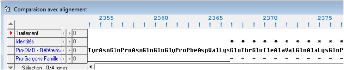 Famille4. Fin délétion E48 Protéine