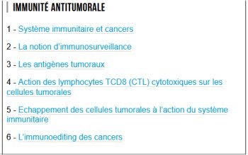 Plan immunité antitumorale