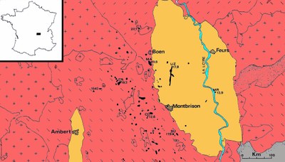 Carte géologique simplifiée de la Loire