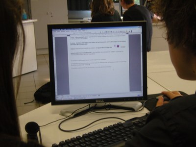 fiche élève sur l'écran