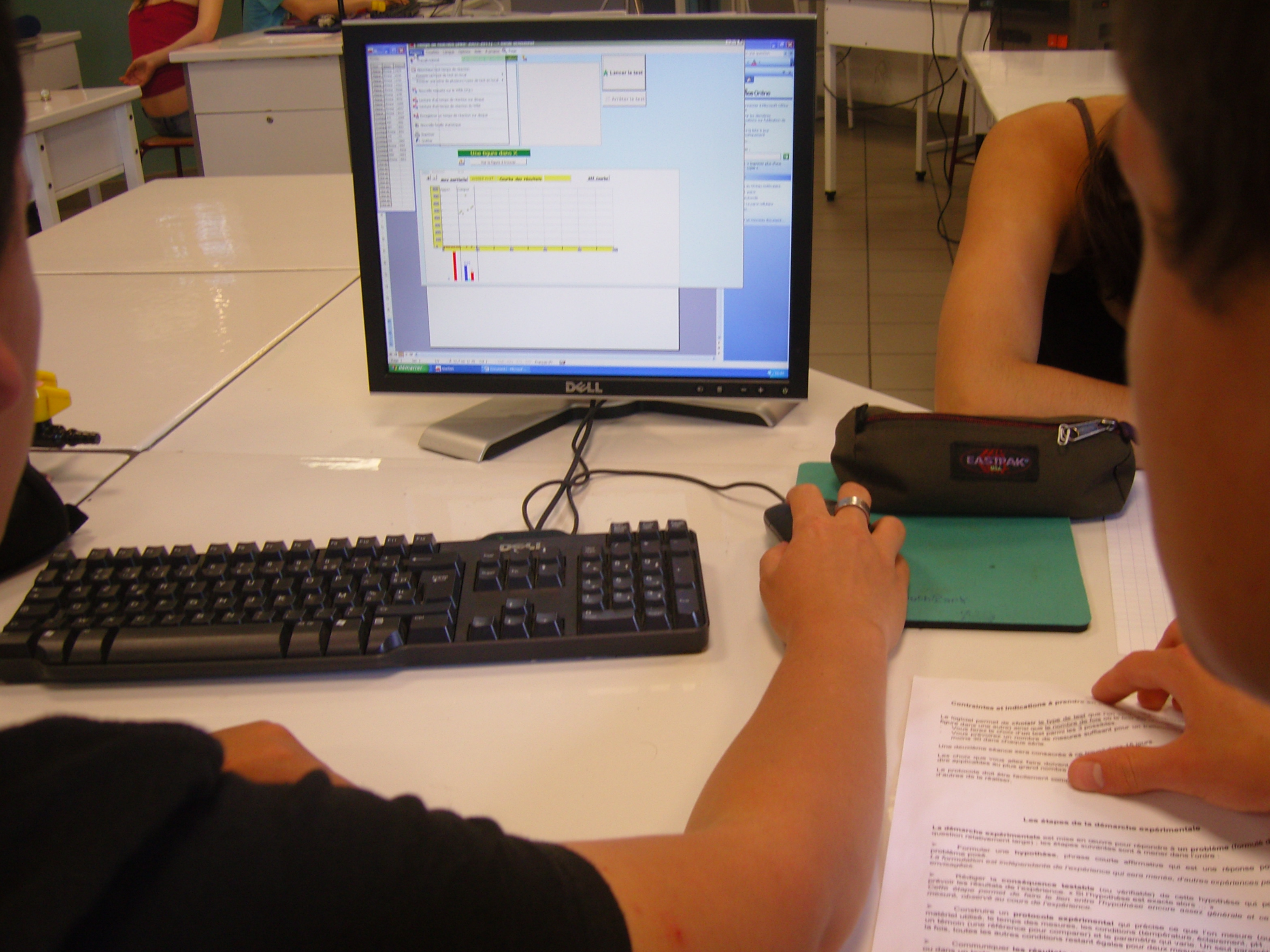 écran travail sur les résulats