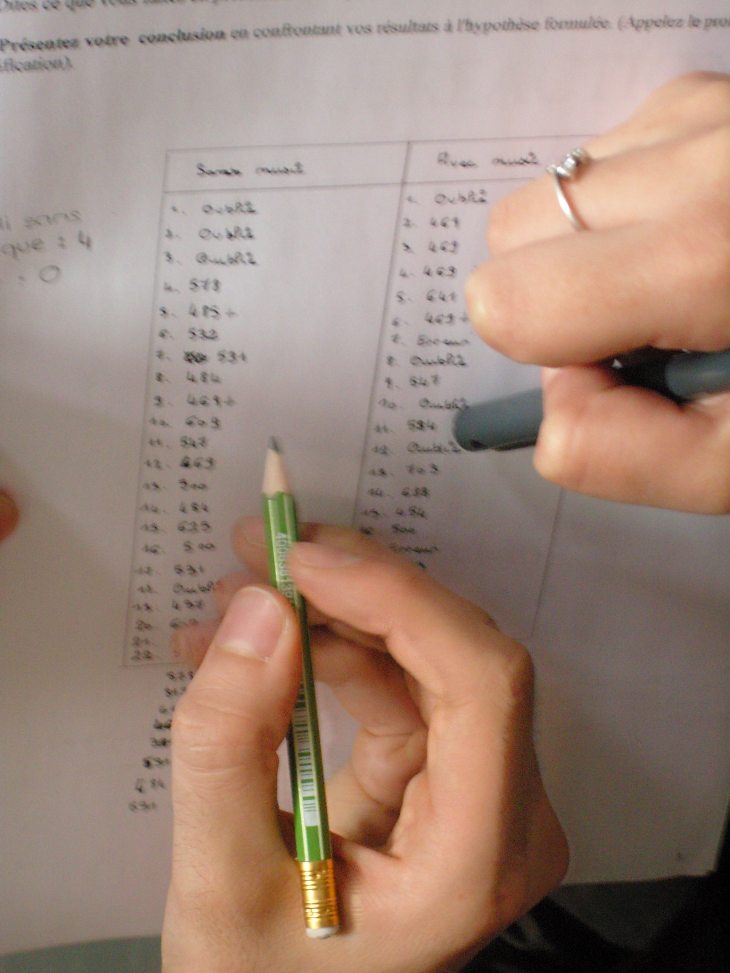 élèves comparaison papier 2