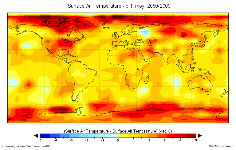 différence température 2050-2000
